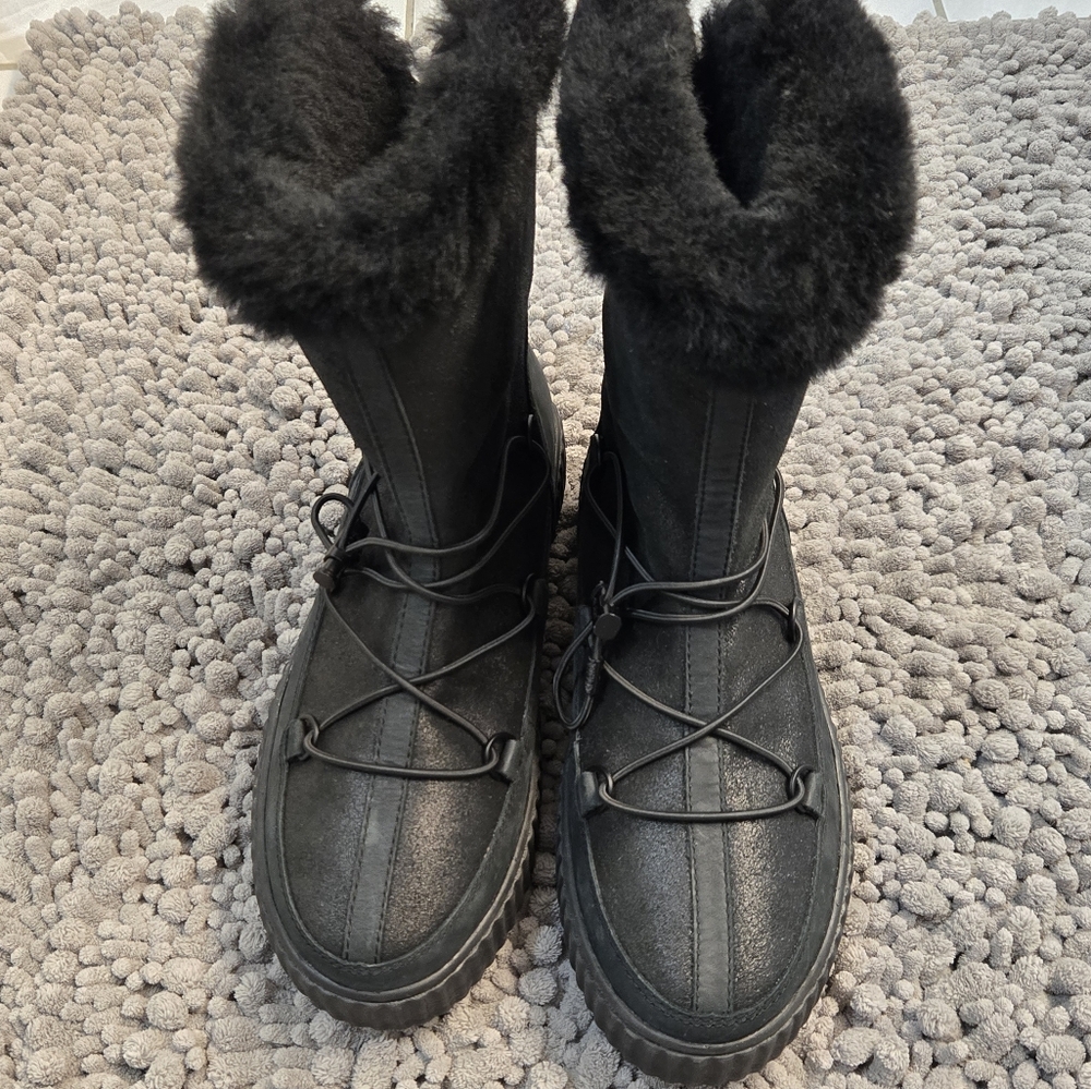 PajarEwa Shearling-Trimmed & Faux Fur-Lined Nubuck Winter Boots